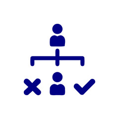 Business decision, business plan, decision making, management, plan, planning, strategy navy blue color icon