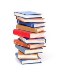 Stack of books isolated on white background