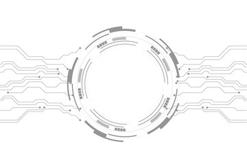 Obraz premium Vector abstract futuristic circuit board on white background, Vector circuit board and communication concept for technology background