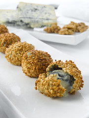 Queso azul y nueces