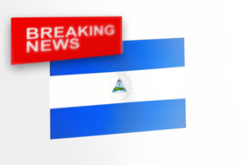 Breaking news, Nicaragua country's flag and the inscription news