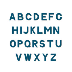 Retro vector alphabet. Bold English letters A-Z with shadow isolated on white. Sans serif font. Latin uppercase symbols. Easy to edit design template for your artworks.