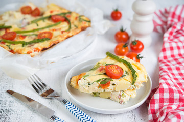 Delicious Frittata with vegetables for Breakfast