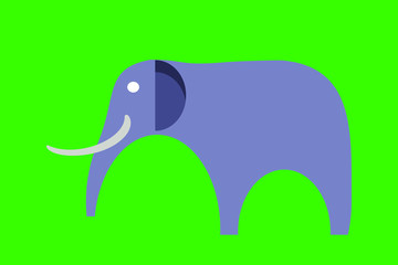 African bull elephant with tusks logo