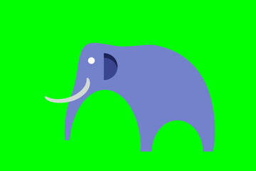 Asian bull elephant with tusks logo