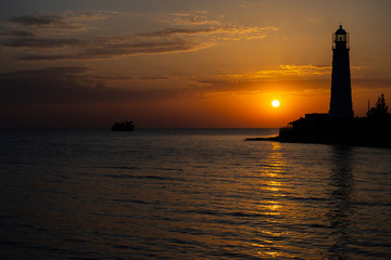 Beautiful sunset on the Cape Tarkhankut