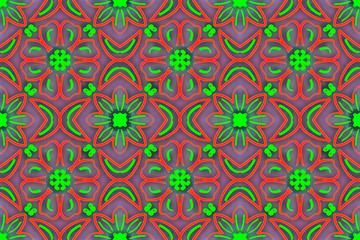  Seamless endless repeating multicolored bright ornament of different colors