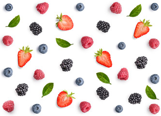 Raspberry, blackberry, strawberry and blueberry pattern