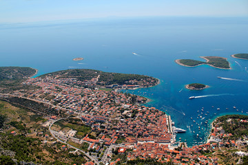 Fototapeta premium town of Hvar from air