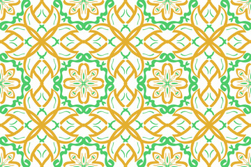  Seamless endless repeating multicolored bright ornament of different colors