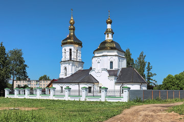 Fototapeta na wymiar Transfiguration church in Bezhetsk, Tver Oblast, Russia. The church was built in 1757-1772 at the site of abolished Transfiguration monastery.