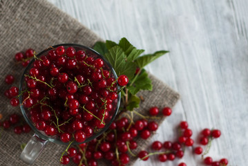 Red currant in a glass jar