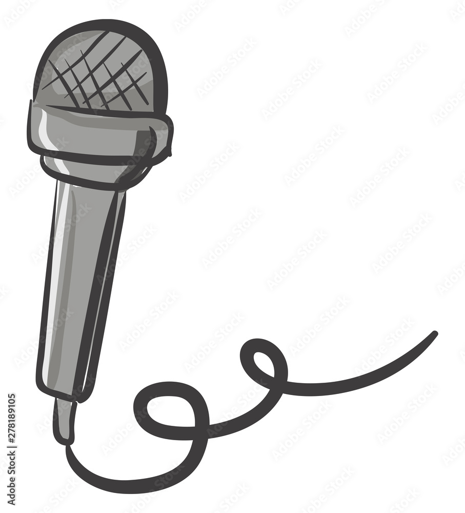 Wall mural A gray microphone, vector or color illustration.