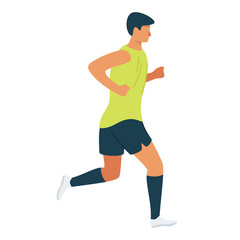 Fototapeta na wymiar Athlete, jogger on morning run cartoon vector illustration
