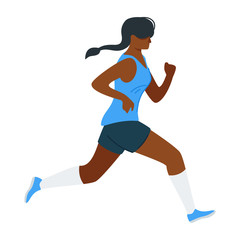 Naklejka na ściany i meble Running woman flat vector illustration