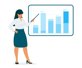 Professional briefing, teaching about job flat vector character design