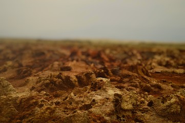 Ethiopia . Colored fumaroles of the volcano Dallol.