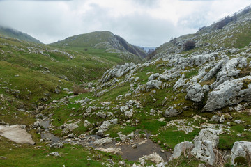 winter mountain river landscape scene