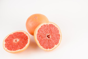 Grapefruit on white background. Citrus fruit. Healthy freshness food. fruit with vitamin