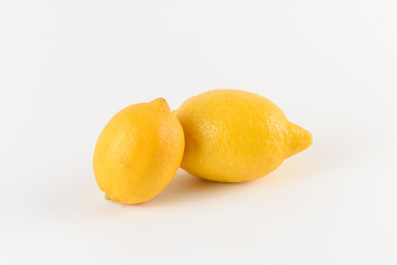 Lemon with water drops on white background. Citrus fruit. Healthy freshness food. fruit with vitamin