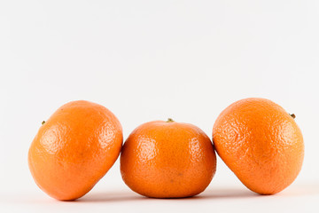 Mandarin on white background. Citrus fruit. Healthy freshness food. Orange fruit with vitamin