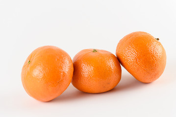 Mandarin on white background. Citrus fruit. Healthy freshness food. Orange fruit with vitamin