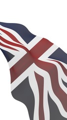 Waving flag of the Great Britain. British flag. United Kingdom of Great Britain and Northern Ireland. State symbol of the UK. 3D illustration