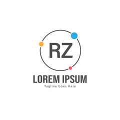 Fototapeta premium Initial RZ logo template with modern frame. Minimalist RZ letter logo vector illustration