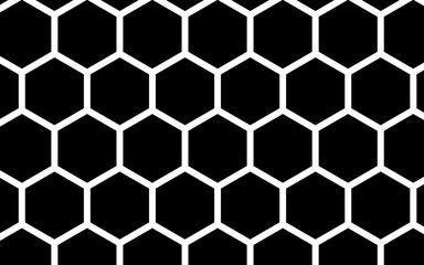 White honeycomb on a black background. Isometric geometry. 3D illustration