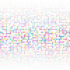 White background with multicolored dots    