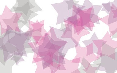 Multicolored translucent stars on a white background. Yellow tones. 3D illustration