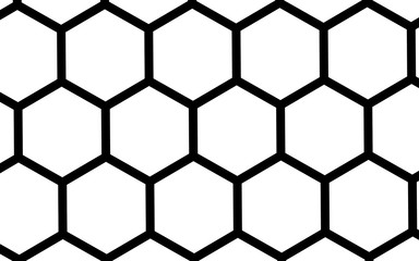 Black honeycomb on a white background. Perspective view on polygon look like honeycomb. Isometric geometry. 3D illustration