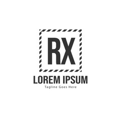 Obraz premium Initial RX logo template with modern frame. Minimalist RX letter logo vector illustration