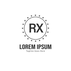 Obraz premium Initial RX logo template with modern frame. Minimalist RX letter logo vector illustration
