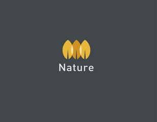 Abstract Creative Logo composition of three sheets of autumn nature forest for a company