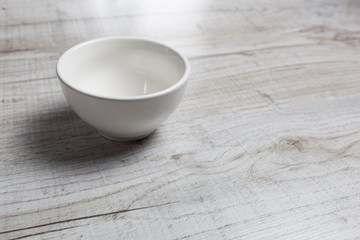 Empty clean bowl on the table.Copy space