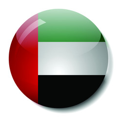 United Arab Emirates flag glass button vector illustration