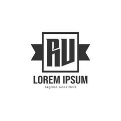 Fototapeta premium Initial RV logo template with modern frame. Minimalist RV letter logo vector illustration