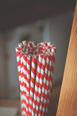 red and white vintage drinking straws (crushed blacks)