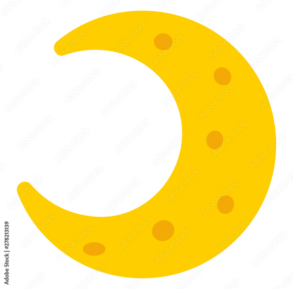 Poster Yellow moon, illustration, vector on white background.