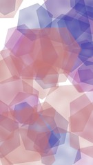 Gray translucent hexagons on white background. Vertical image orientation. 3D illustration