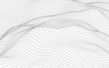 Abstract landscape on a white background. Cyberspace grid. hi tech network. 3d illustration