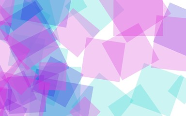 Multicolored translucent squares on white background. Red tones. 3D illustration