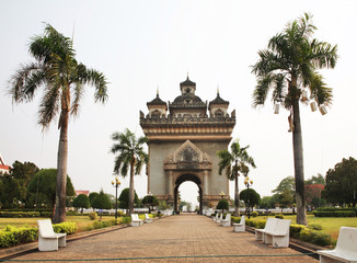 Patuxay (Patuxai) - Monument Aux Morts (Victory Gate) at Patuxay (Patuxai) park in Vientiane. Laos