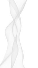 White abstract background. Fluttering white scarf. Waving on wind white fubric. 3D illustration