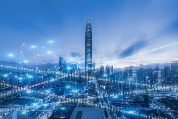 Shenzhen urban architecture and big data concept