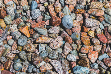 Background of small colorful pebbles