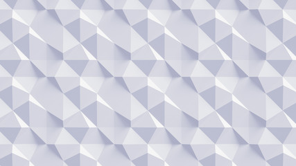 Polygonal low poly Abstract white square and triangle background. 3d rendering