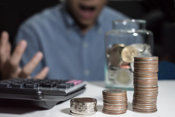 Asian man are stressed about money.