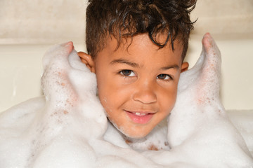Boy in Bubble Bath